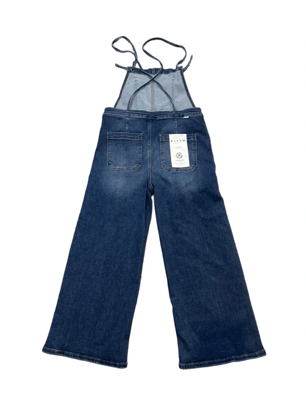 Risen cropped Denim Wide-Leg Overalls - NWT - Picture 4 of 13